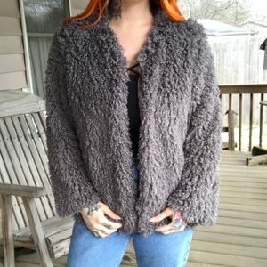 Faux fur sweater